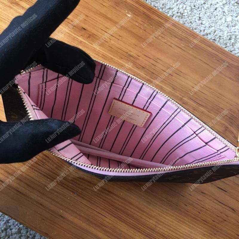 LV Neverfull MM Monogram Rose Ballerine