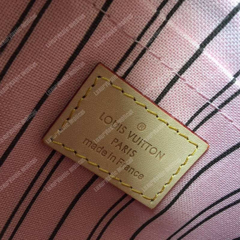 LV Neverfull MM Monogram Rose Ballerine