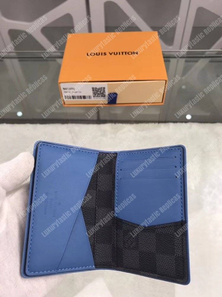 LV Pocket Organizer Damier Graphite Canvas Blue
