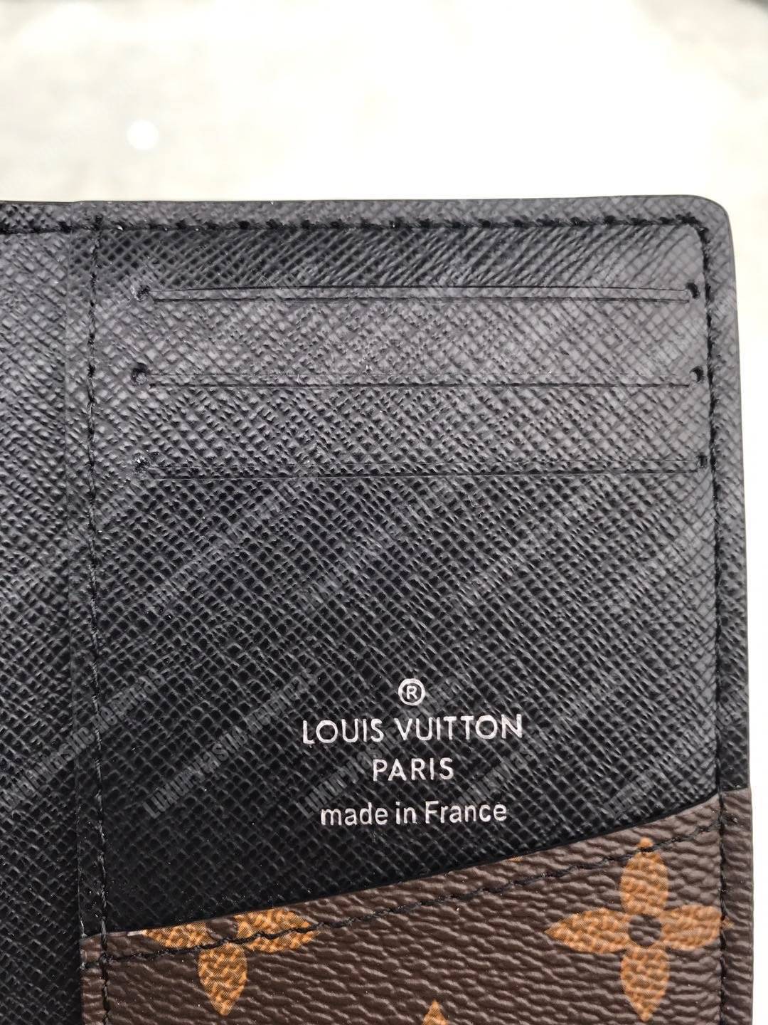LV Pocket Organizer Monogram Macassar Canvas Black