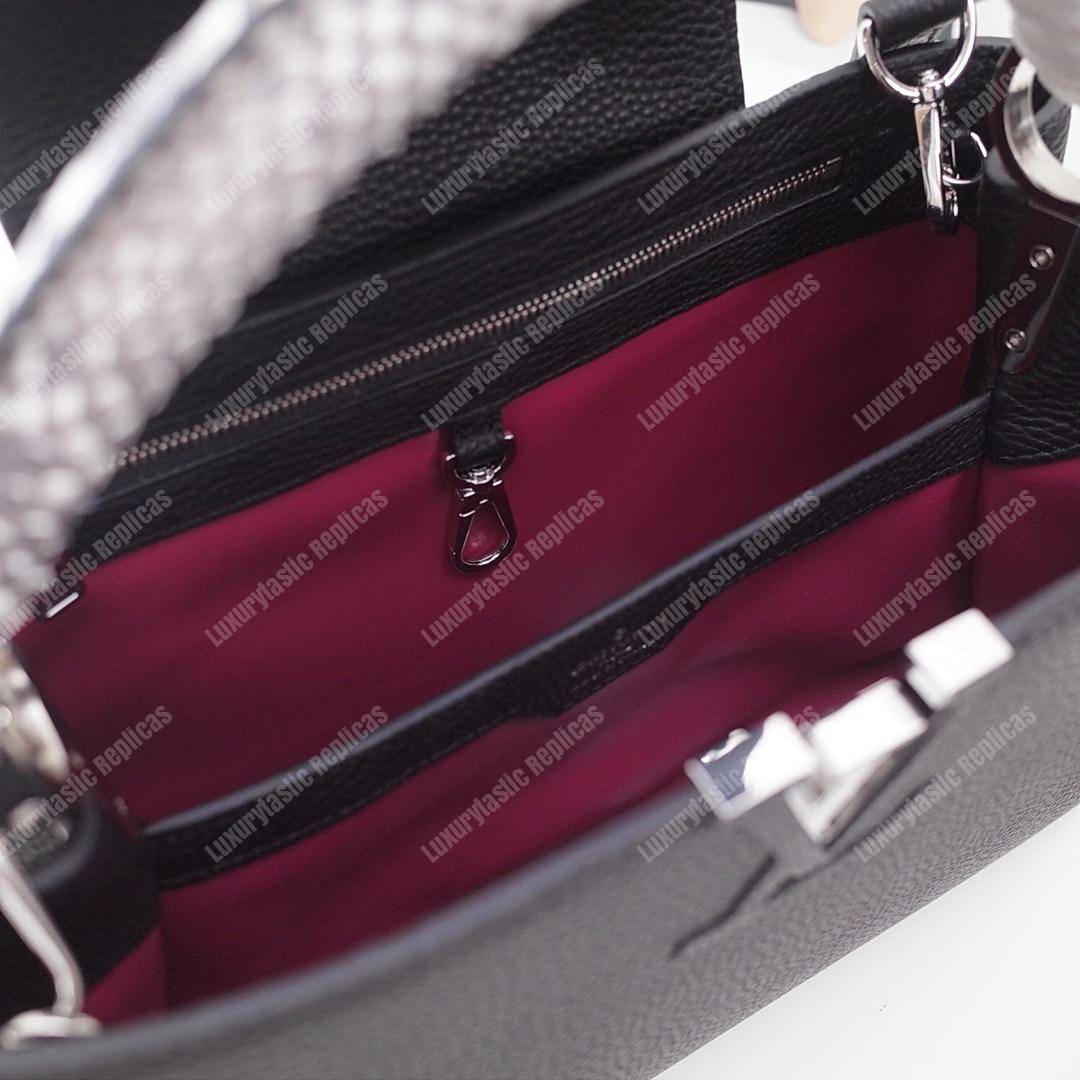 LV Capucines PM Noir Python Leather Trim