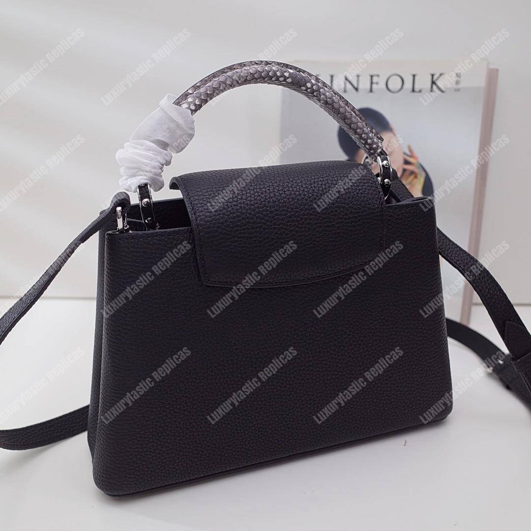 LV Capucines BB Noir Python Leather Trim