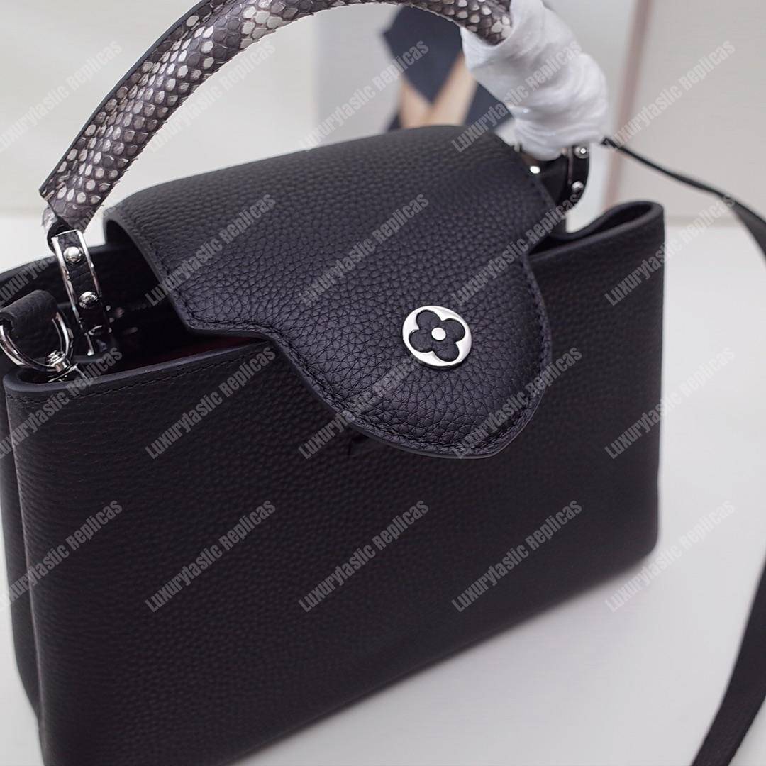 LV Capucines BB Noir Python Leather Trim