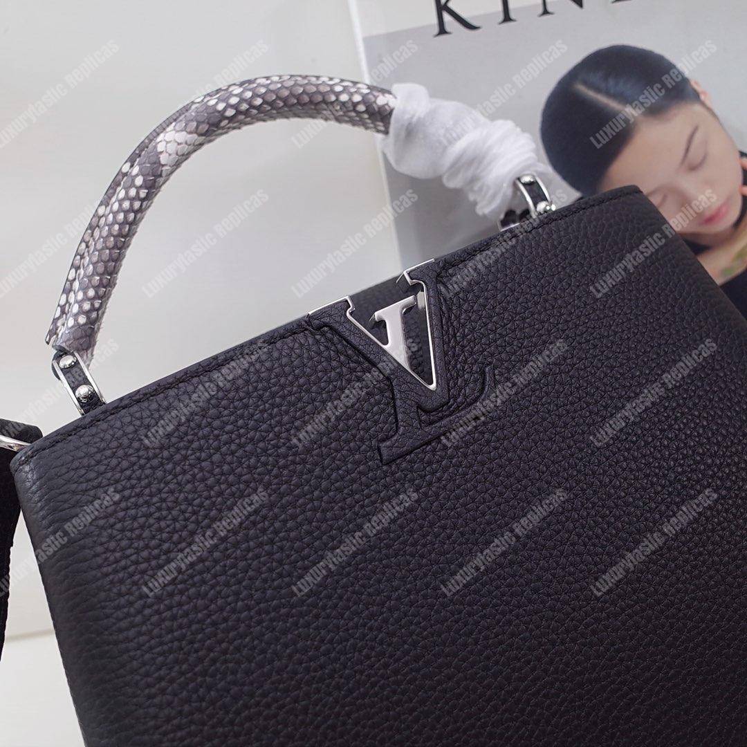 LV Capucines BB Noir Python Leather Trim