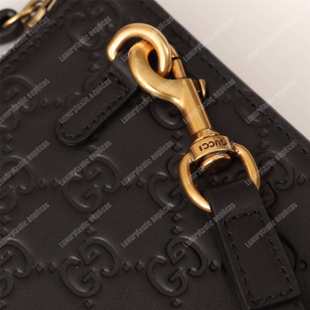 G*u*i signature leather men’s bag green red web