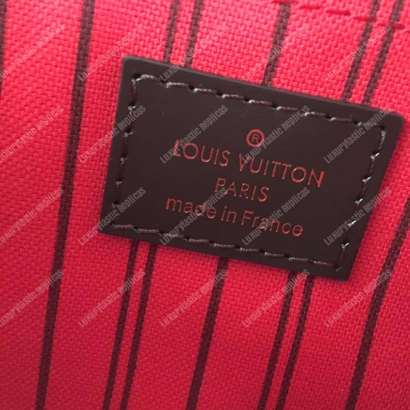 LV Neverfull MM Damier Ebene Cherise