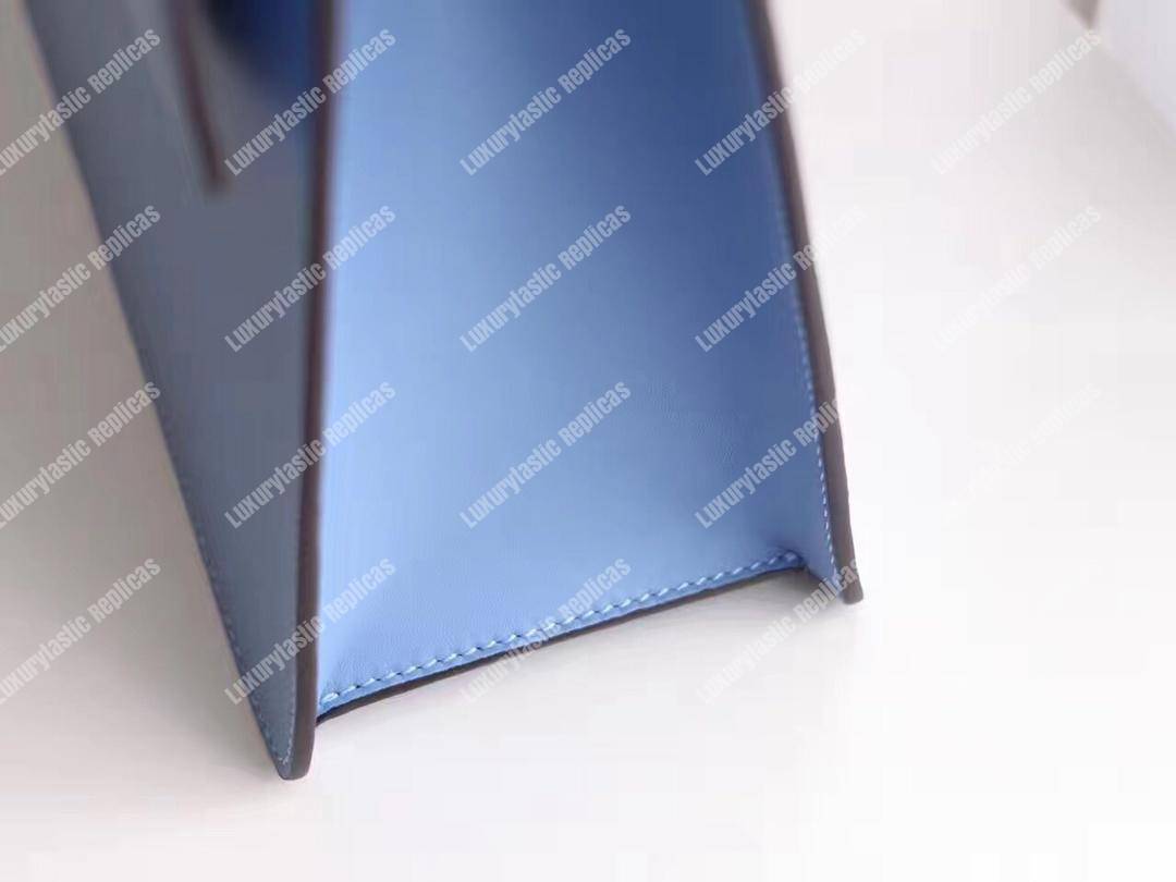 G*u*i sylvie medium top handle bag light blue leather