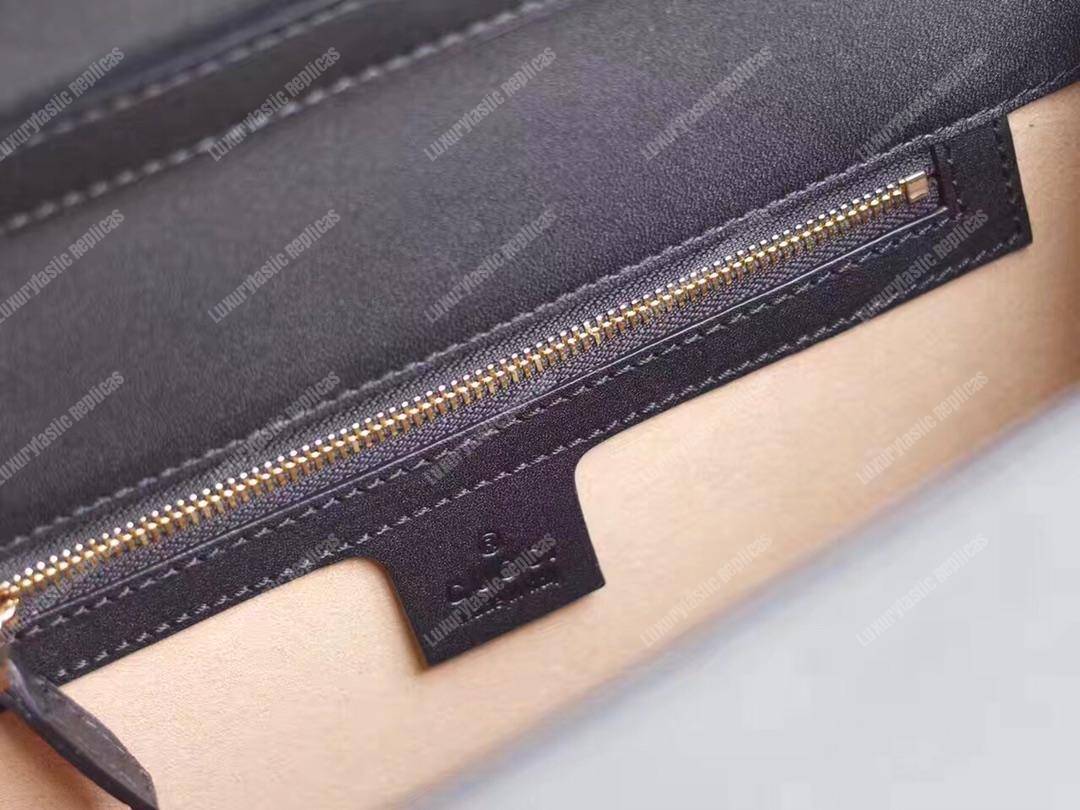 G*u*i sylvie medium top handle bag black leather