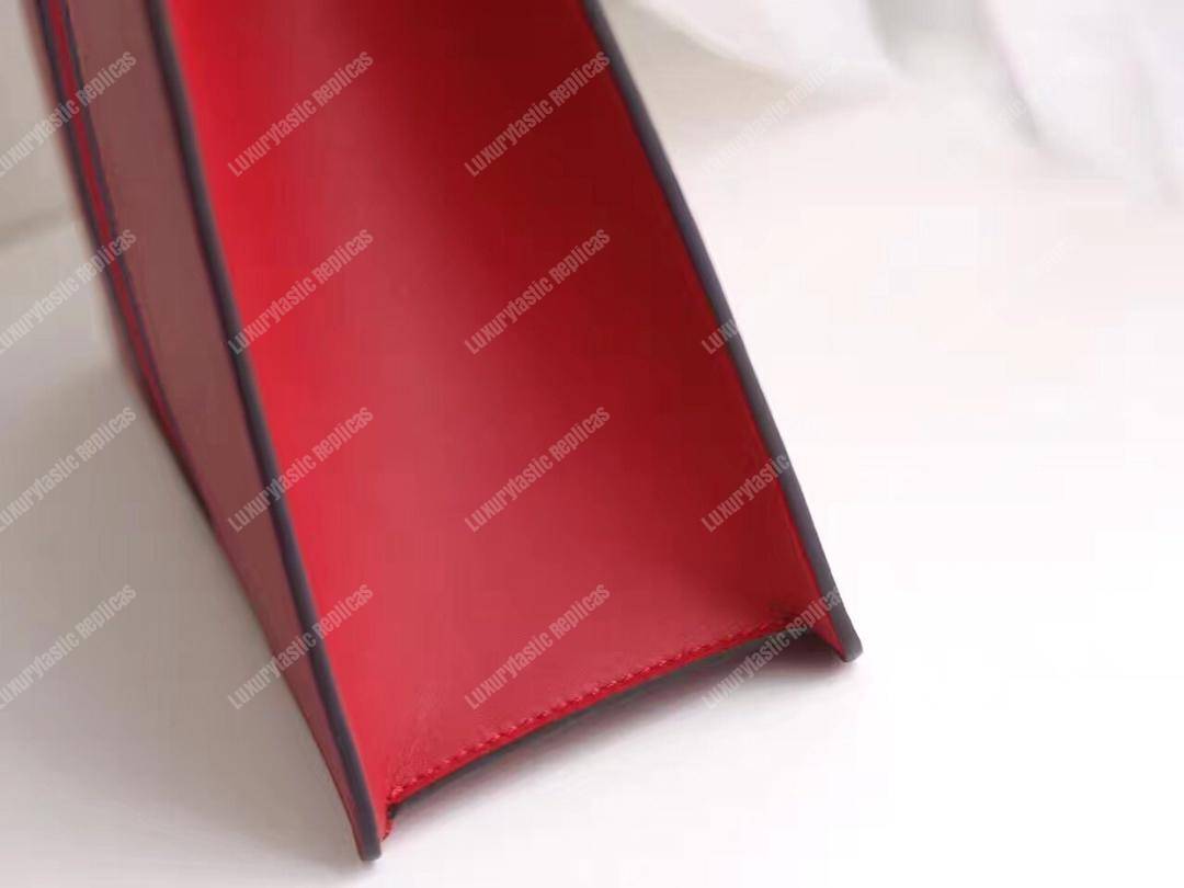 G*u*i sylvie medium top handle bag red leather