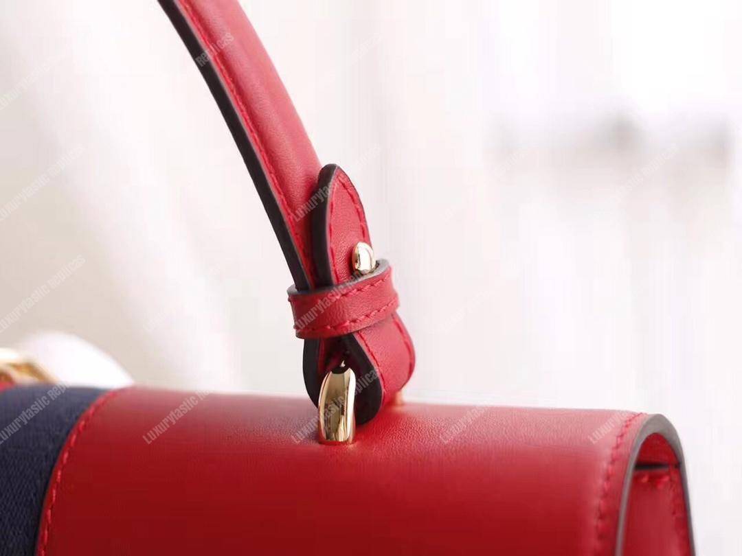 G*u*i sylvie medium top handle bag red leather