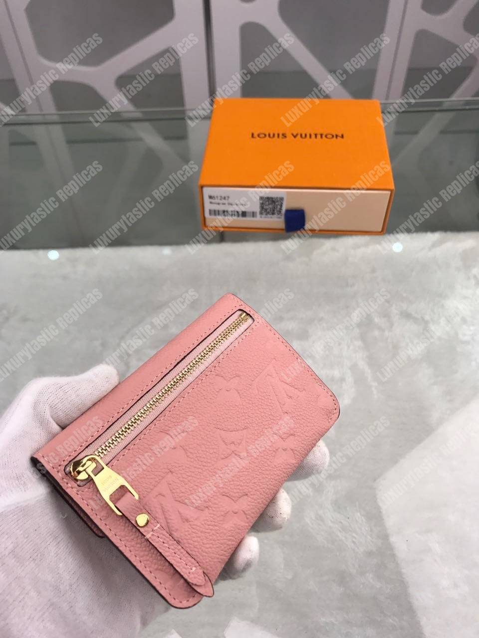 LV Key Pouch Monogram Empreinte Rose Poudre