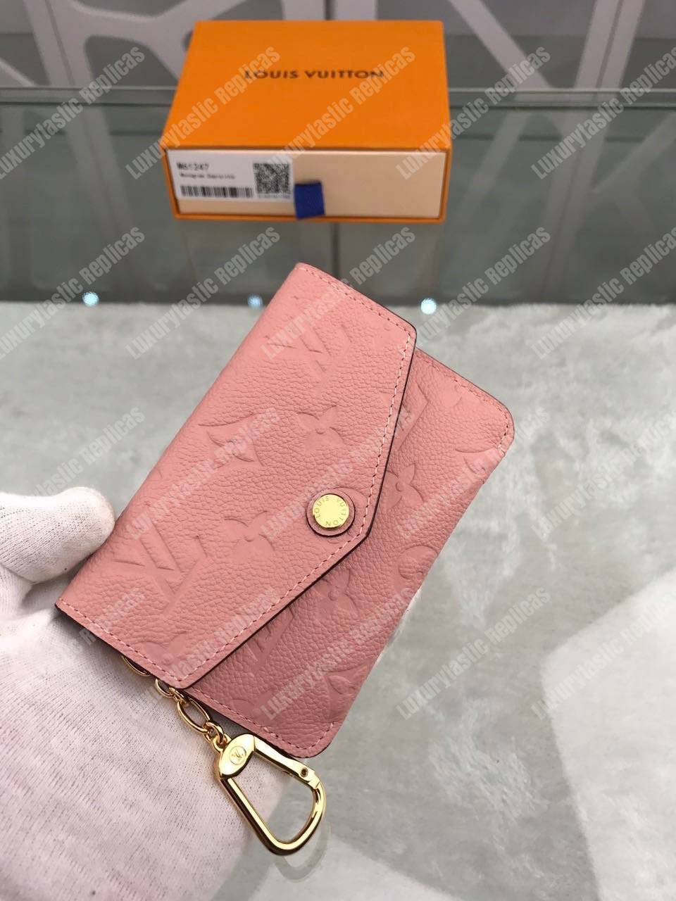LV Key Pouch Monogram Empreinte Rose Poudre