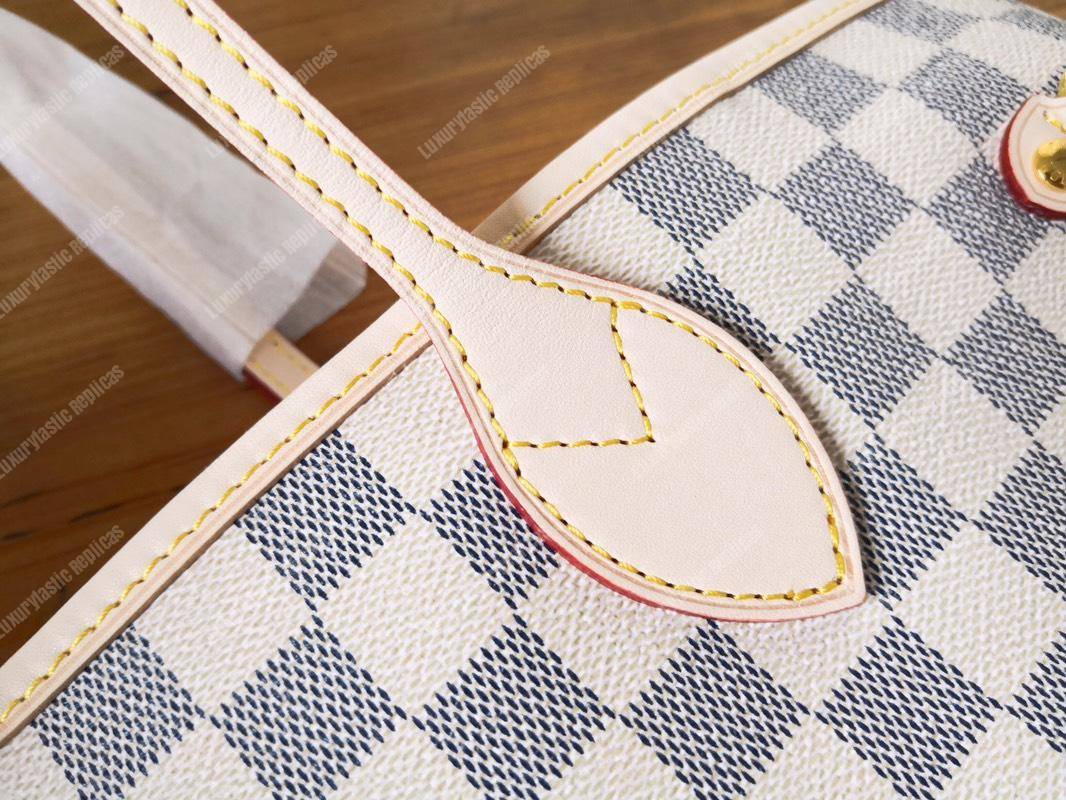 LV Neverfull MM Damier Azur Rose Ballerine