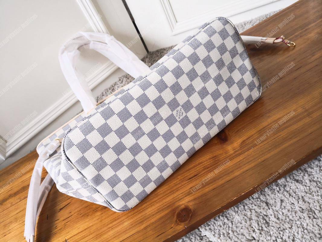 LV Neverfull MM Damier Azur Beige
