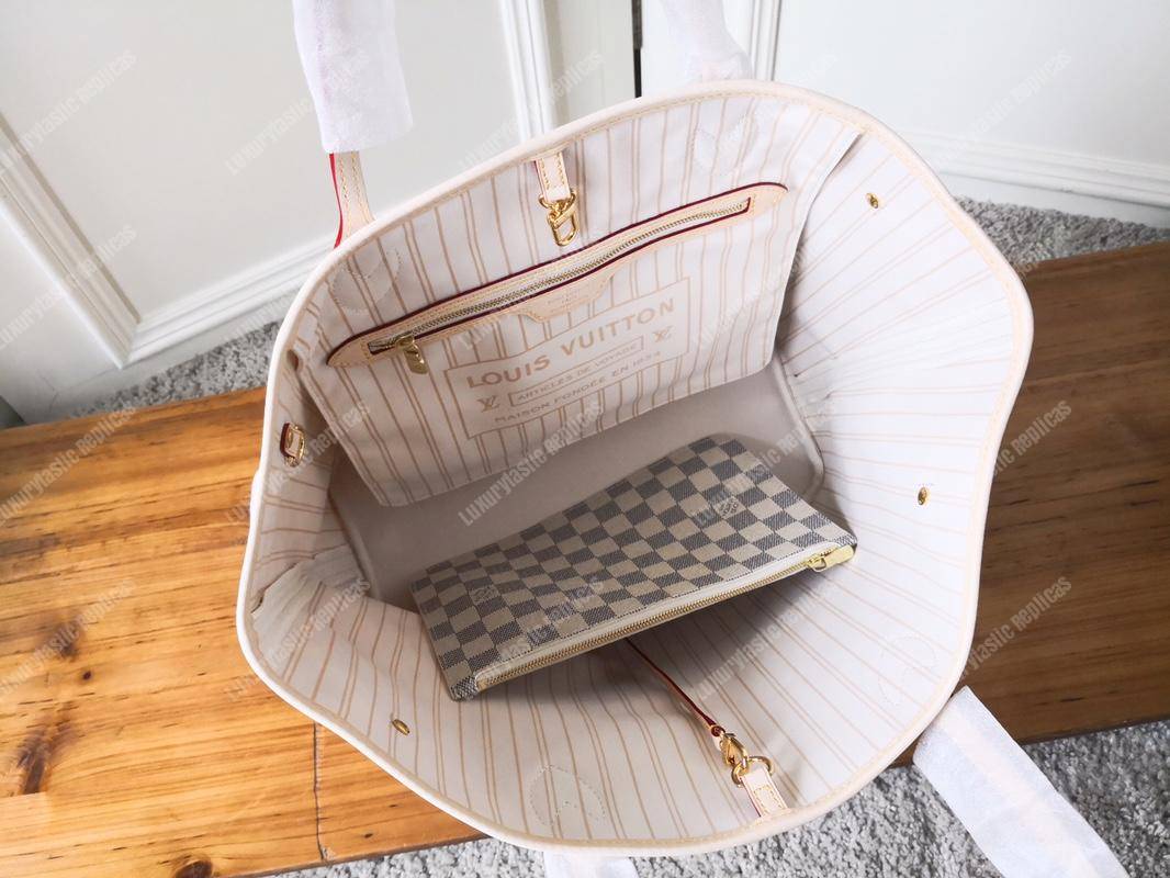 LV Neverfull MM Damier Azur Beige