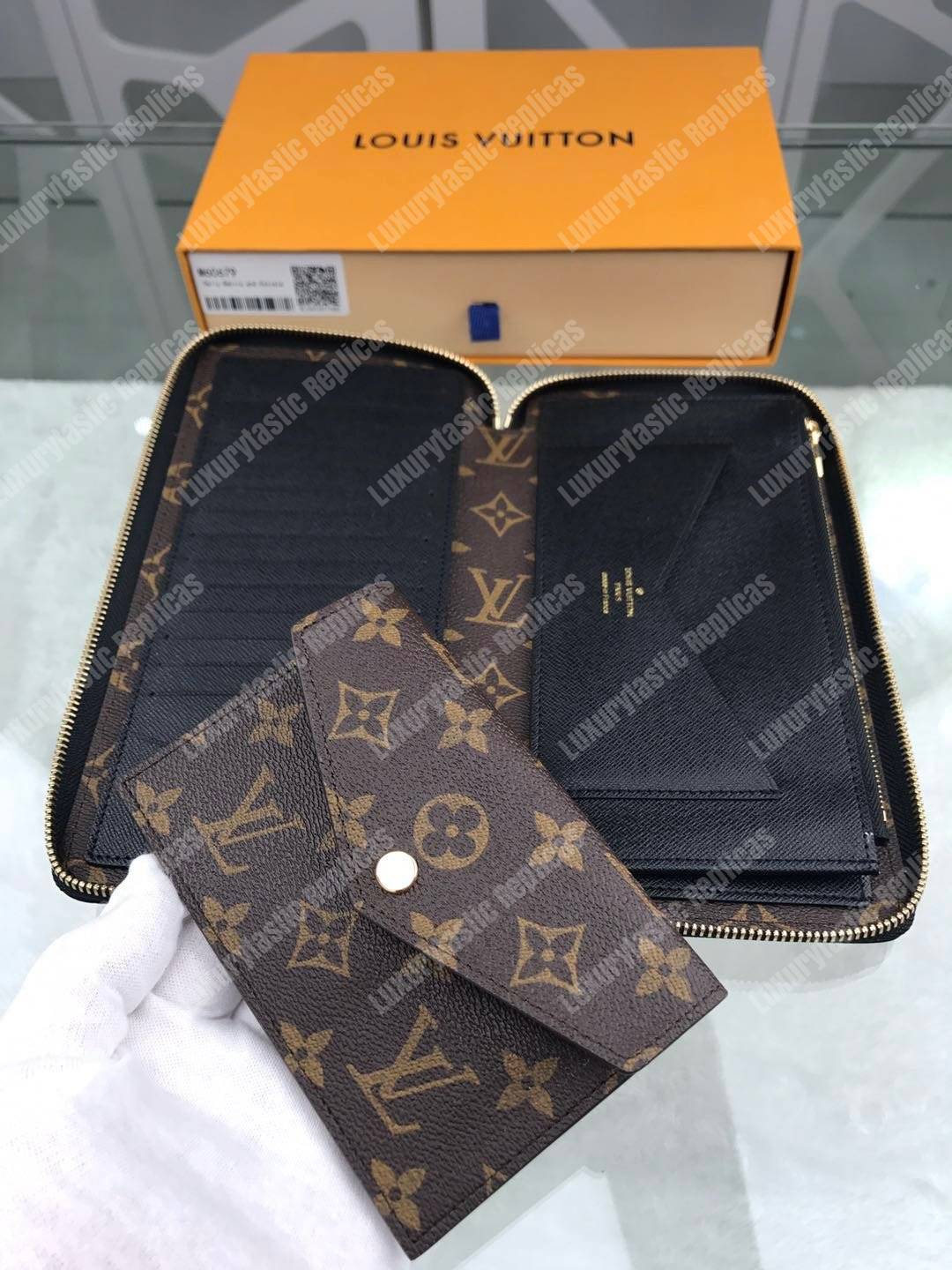 LV Daily Organizer Wallet Monogram Macassar Noir