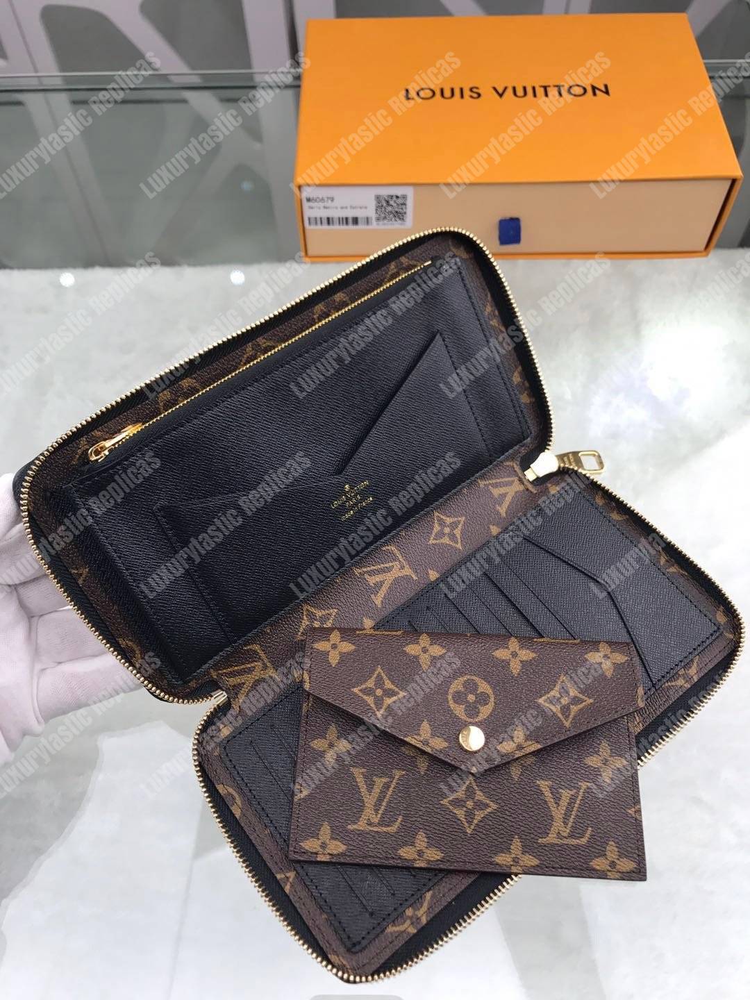 LV Daily Organizer Wallet Monogram Macassar Noir