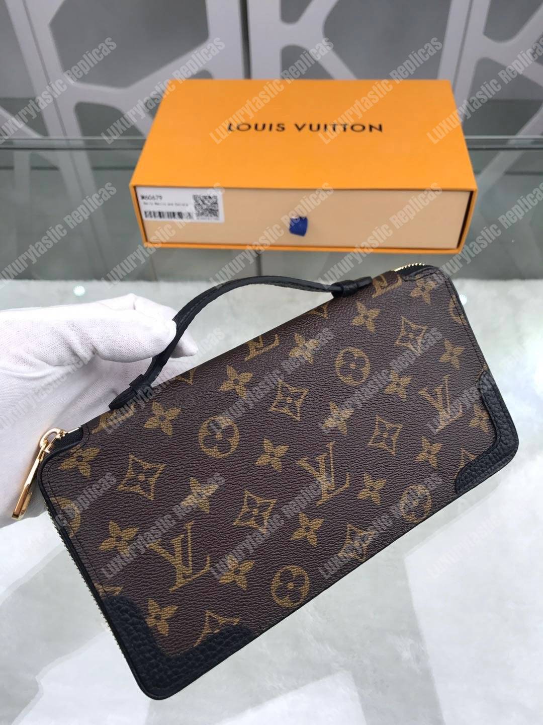 LV Daily Organizer Wallet Monogram Macassar Noir