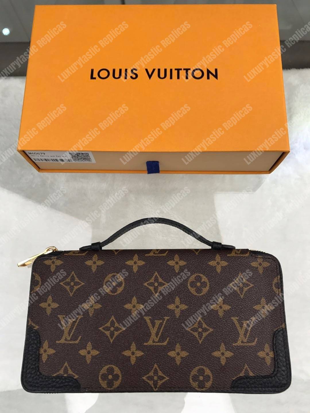LV Daily Organizer Wallet Monogram Macassar Noir