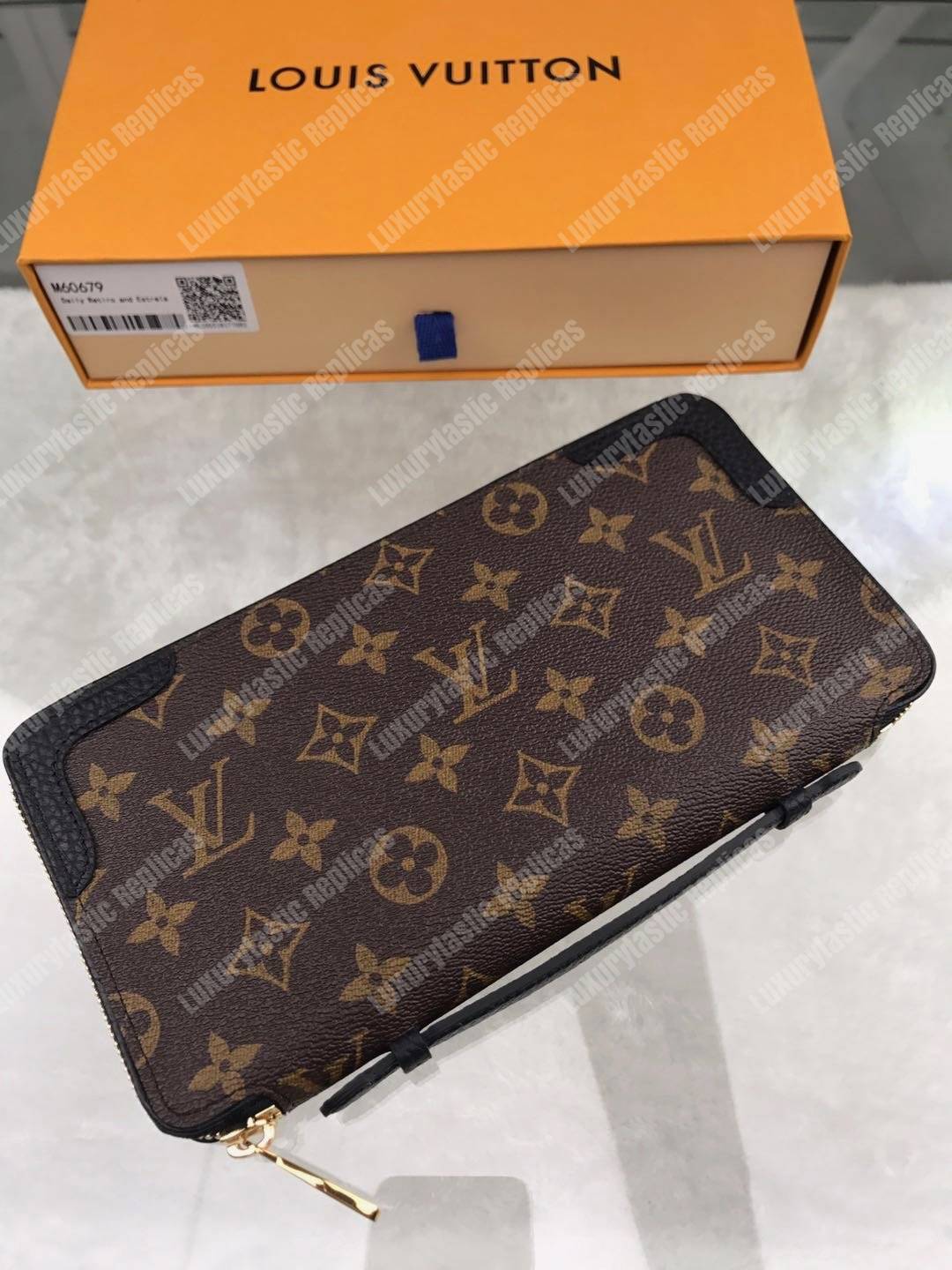 LV Daily Organizer Wallet Monogram Macassar Noir