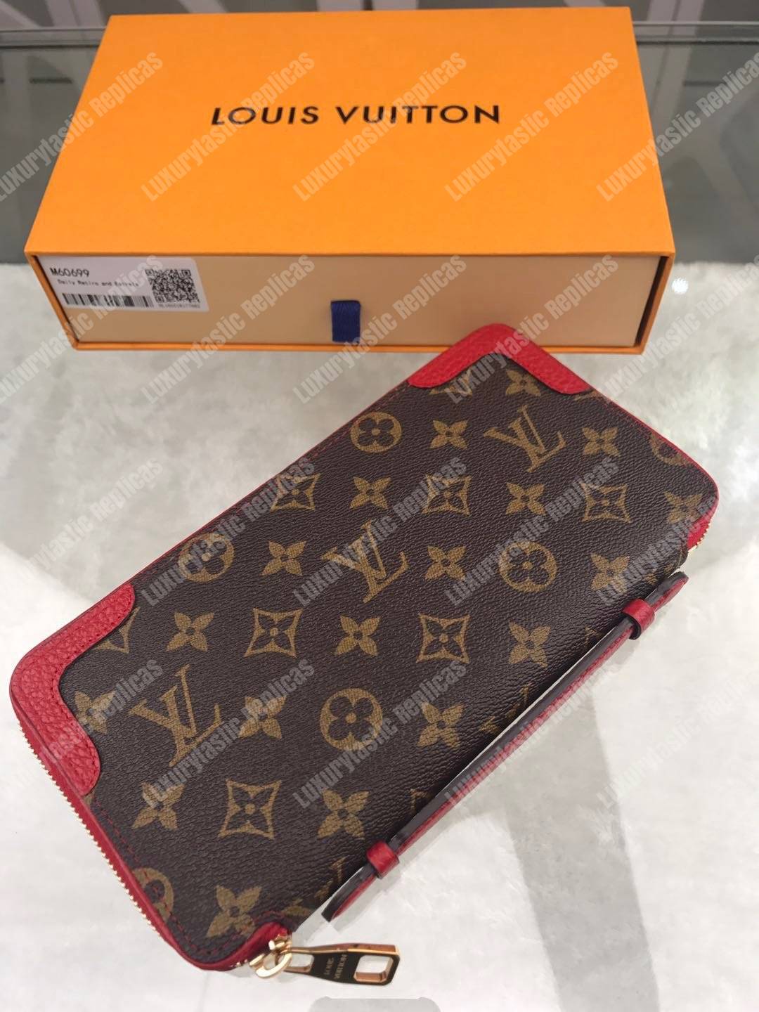 LV Daily Organizer Wallet Monogram Macassar Cerise