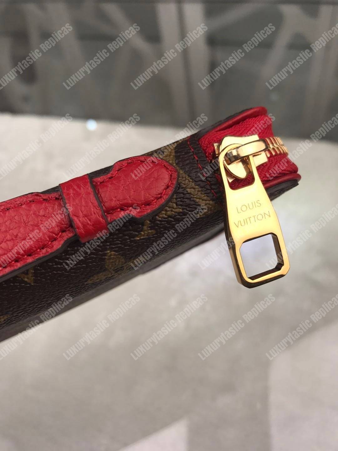 LV Daily Organizer Wallet Monogram Macassar Cerise