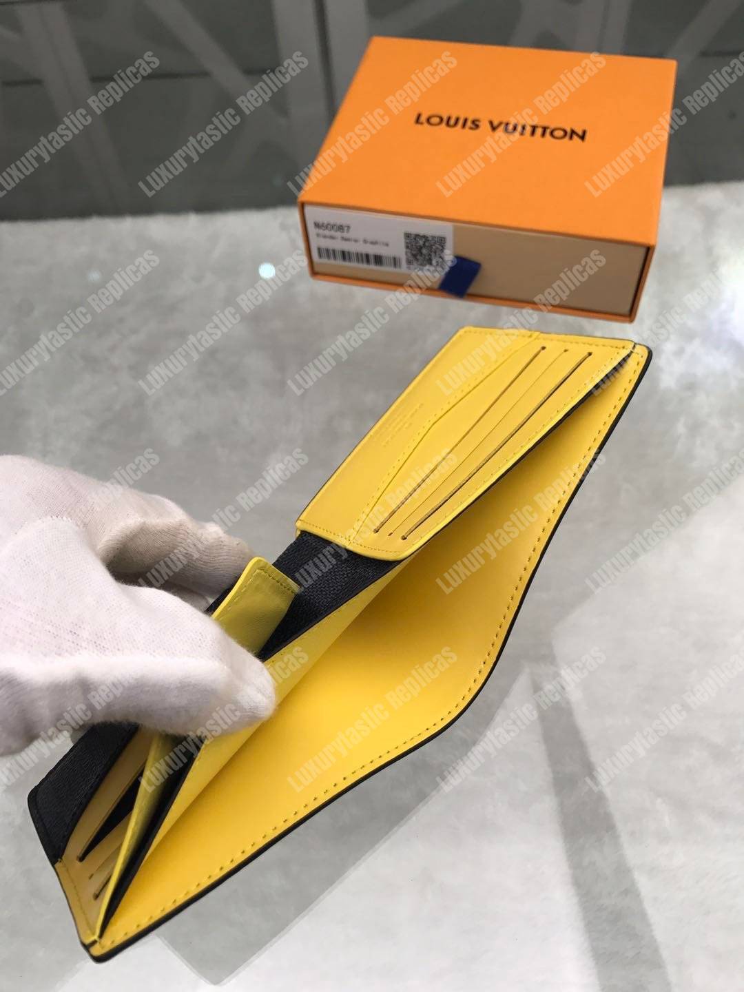 LV Slender Wallet Damier Graphite Yellow Stripe