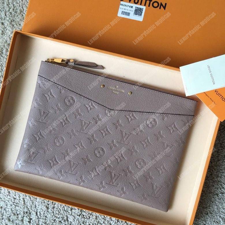 LV Daily Pouch Monogram Empreinte Gris