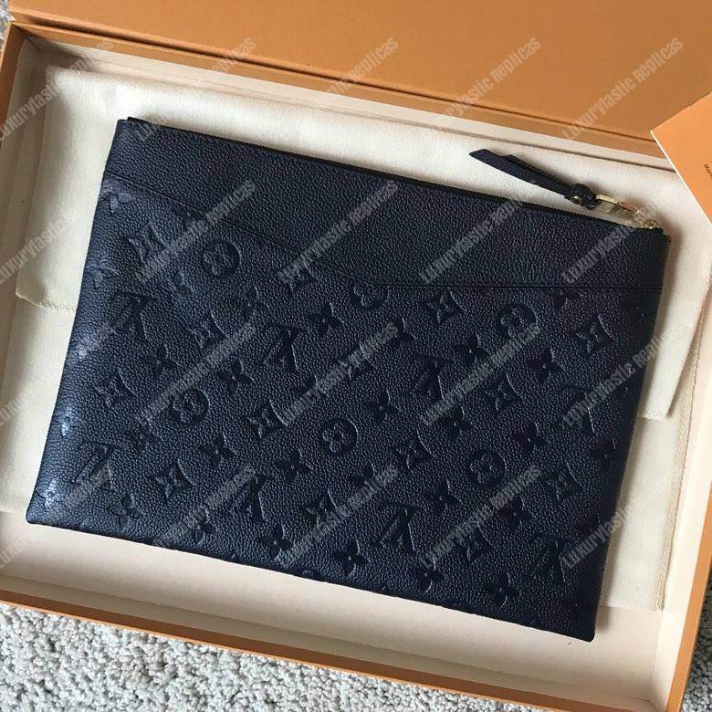 LV Daily Pouch Monogram Empreinte Bleu Infini