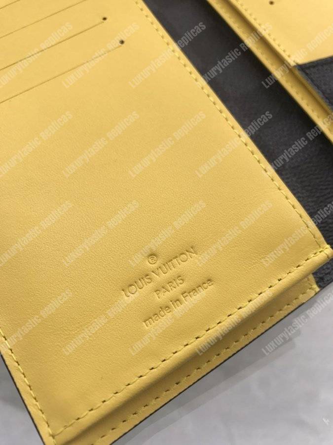 LV Brazza Wallet Damier Graphite Yellow Stripe
