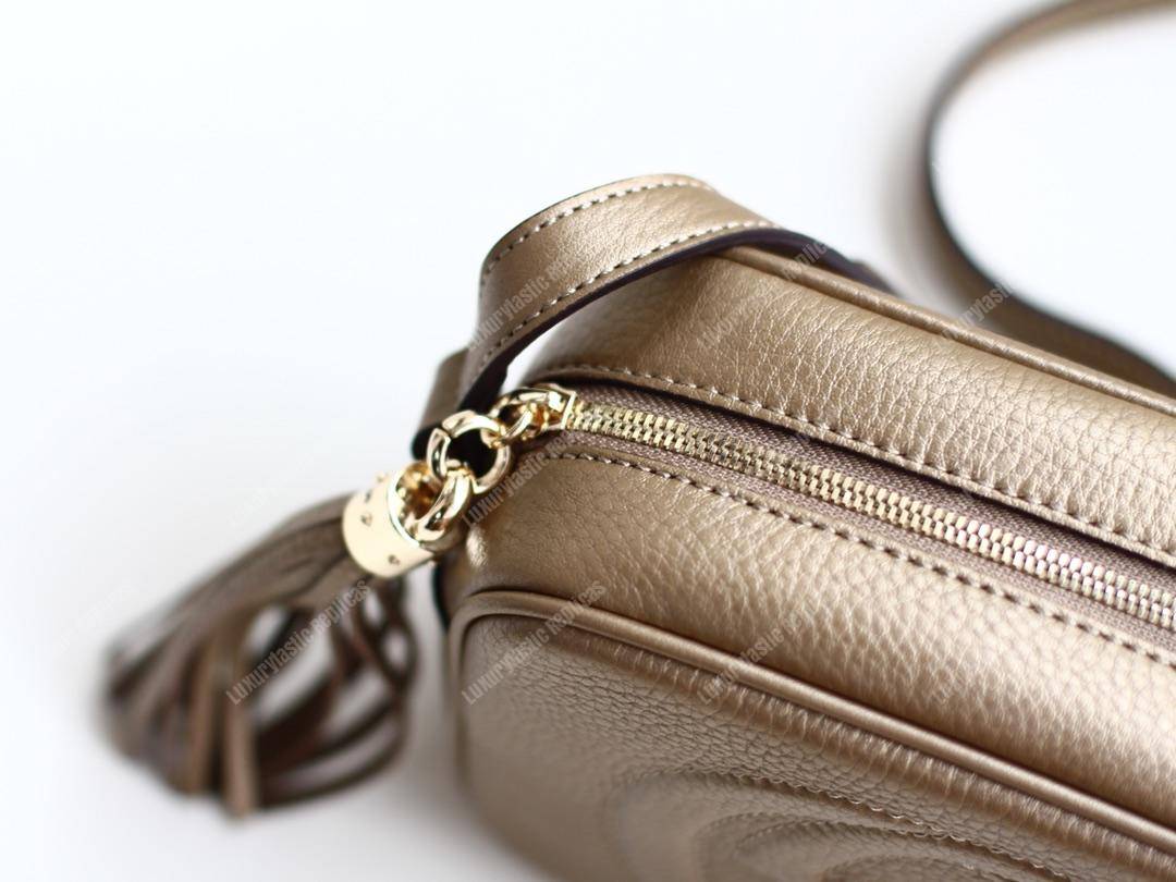 G*u*i soho small leather disco bag champagne