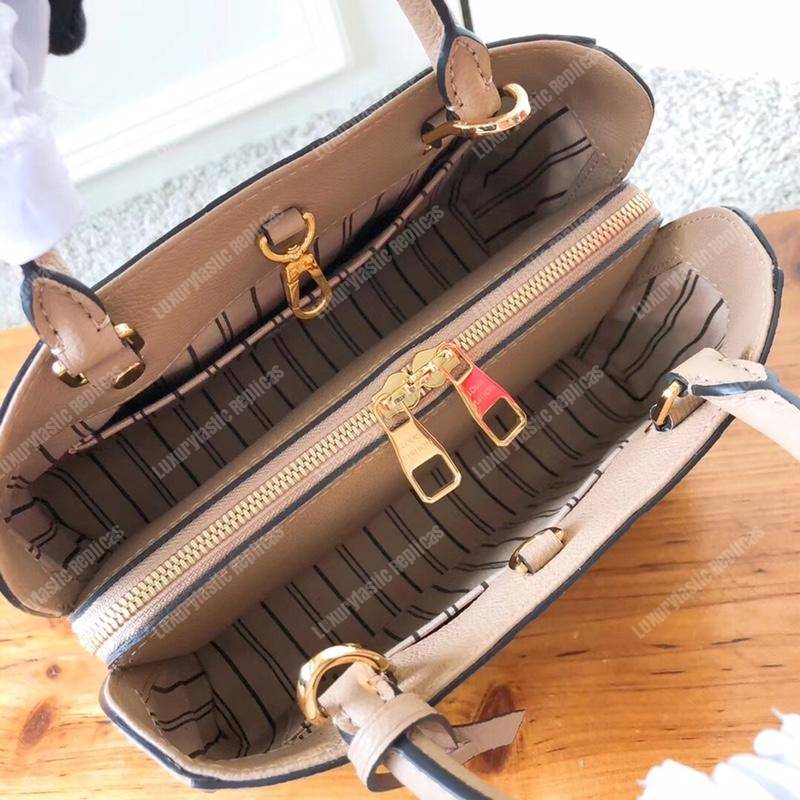 LV Montaigne BB Monogram Empreinte Leather Papyrus