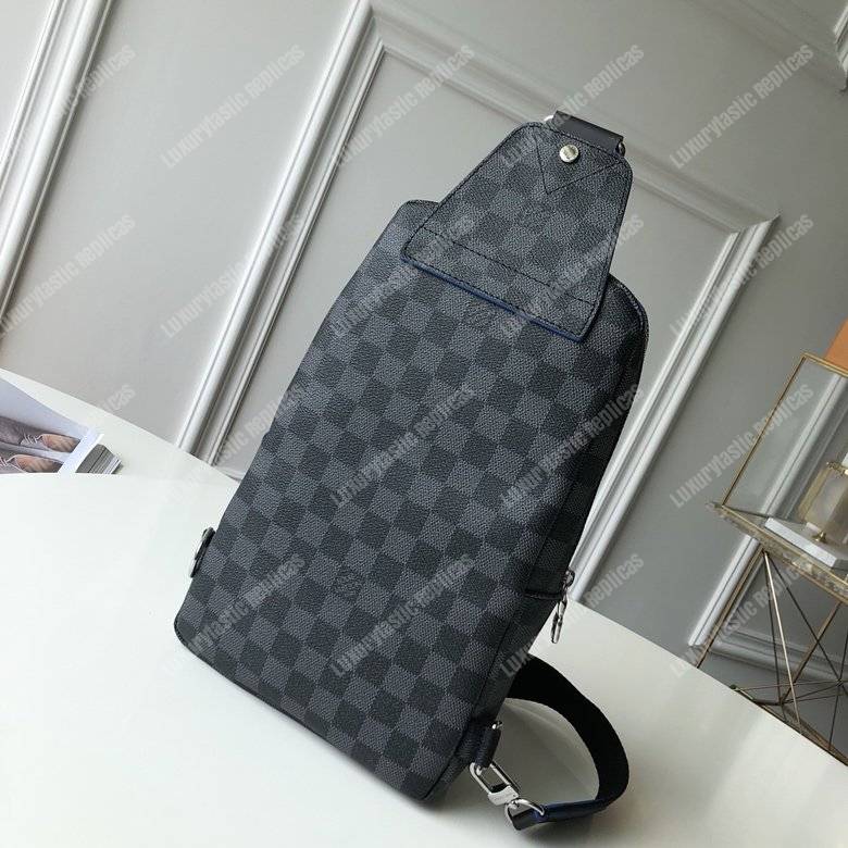 LV Avenue Sling Bag Damier Graphite Gray/Blue