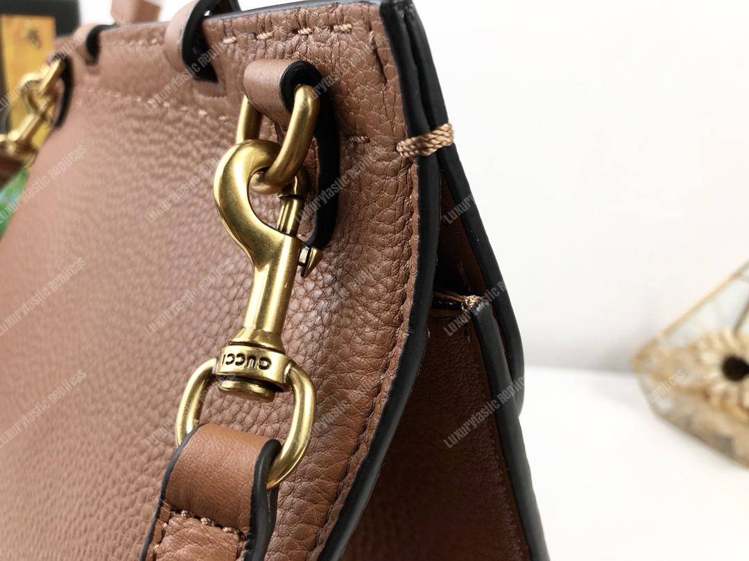 G*u*i gg marmont small top handle bag lightweight leather brown