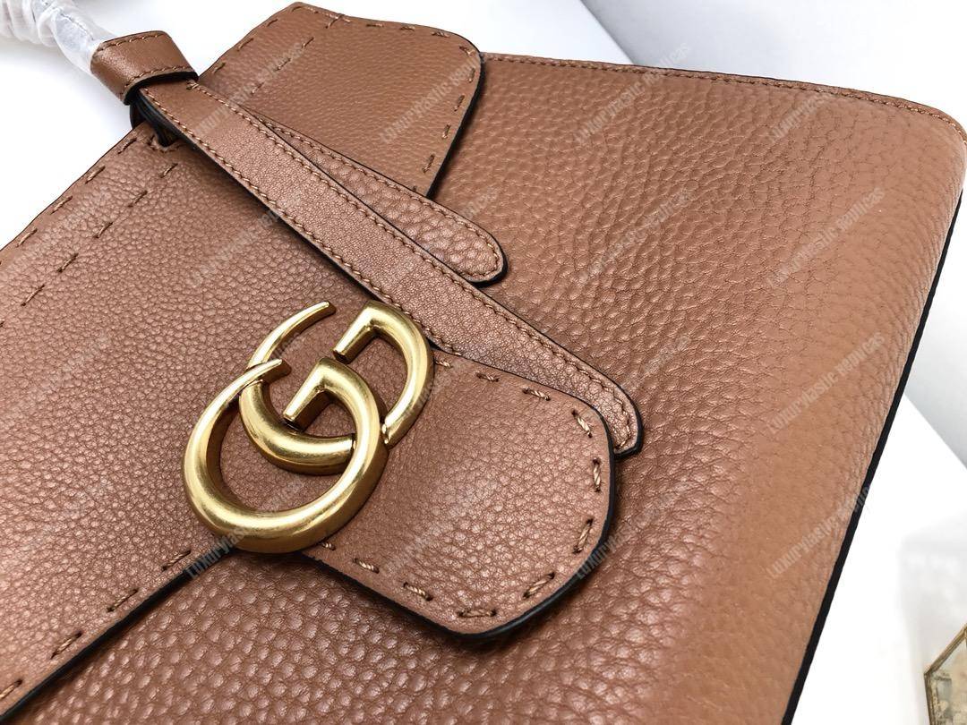 G*u*i gg marmont small top handle bag lightweight leather brown