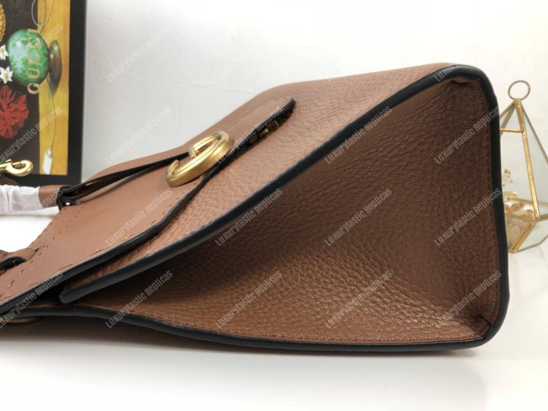 G*u*i gg marmont small top handle bag lightweight leather brown