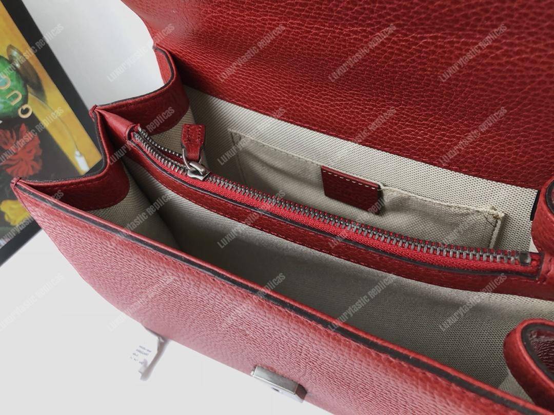 G*u*i dionysus medium grainy leather bamboo top handle bag red