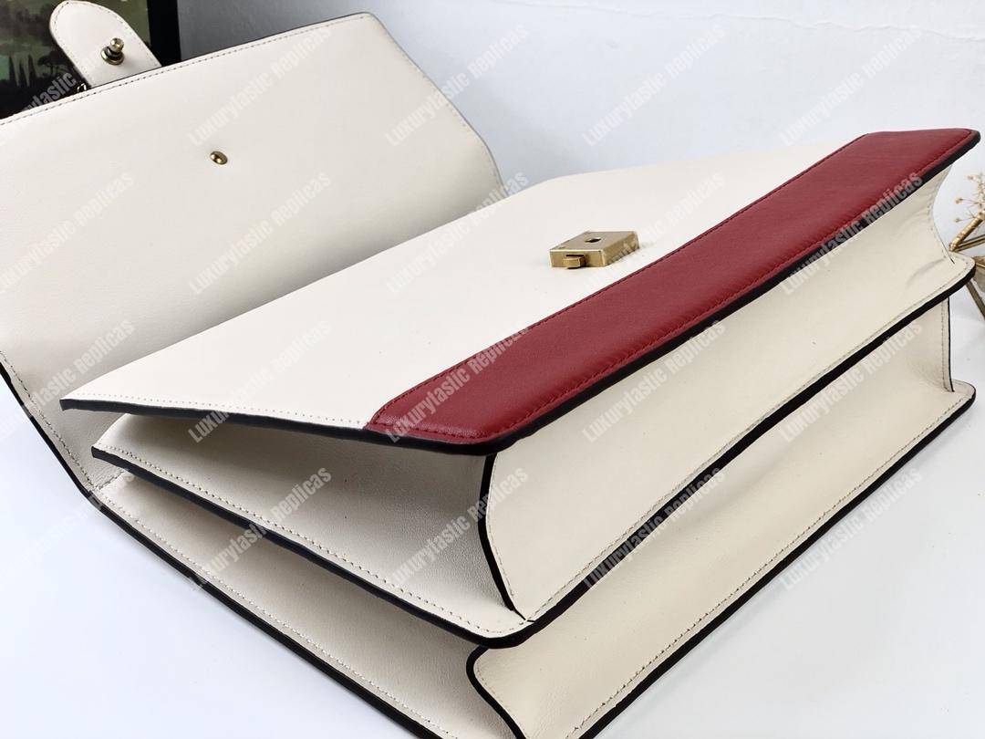 G*u*i dionysus large smooth leather bamboo top handle bag blue/green/red