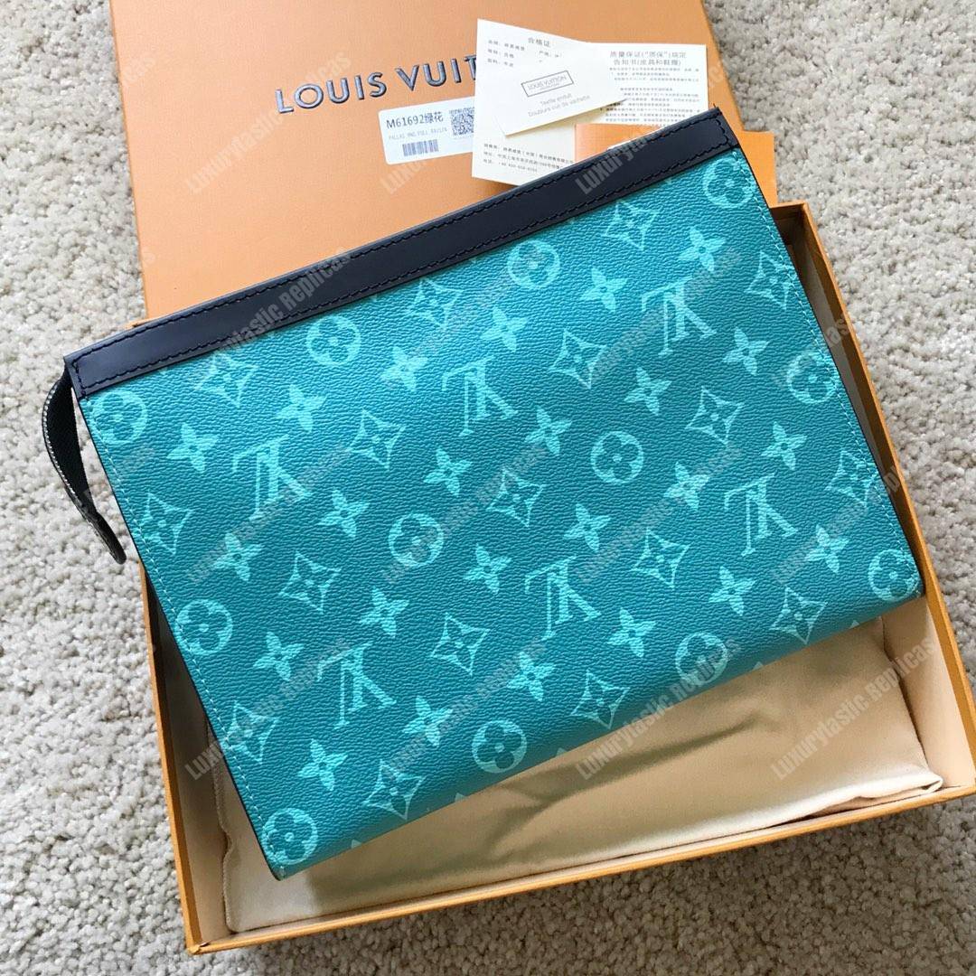 LV Pochette Voyage MM Monogram Turquoise