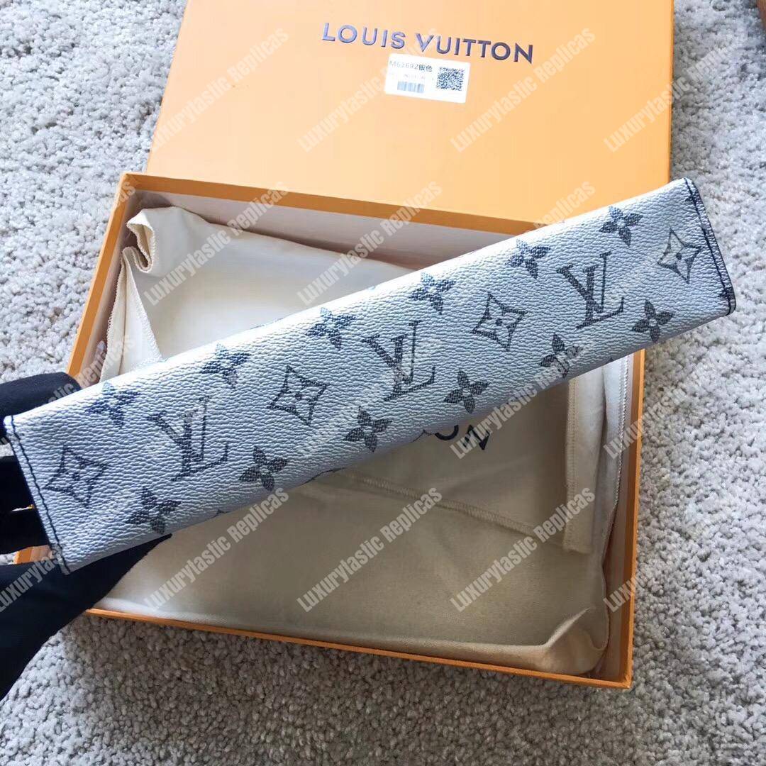 LV Pochette Voyage MM Monogram White Blue