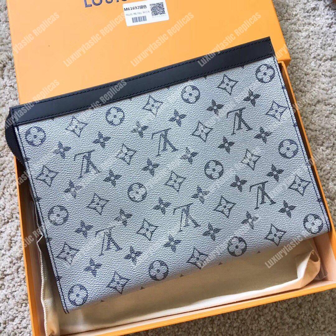 LV Pochette Voyage MM Monogram White Blue