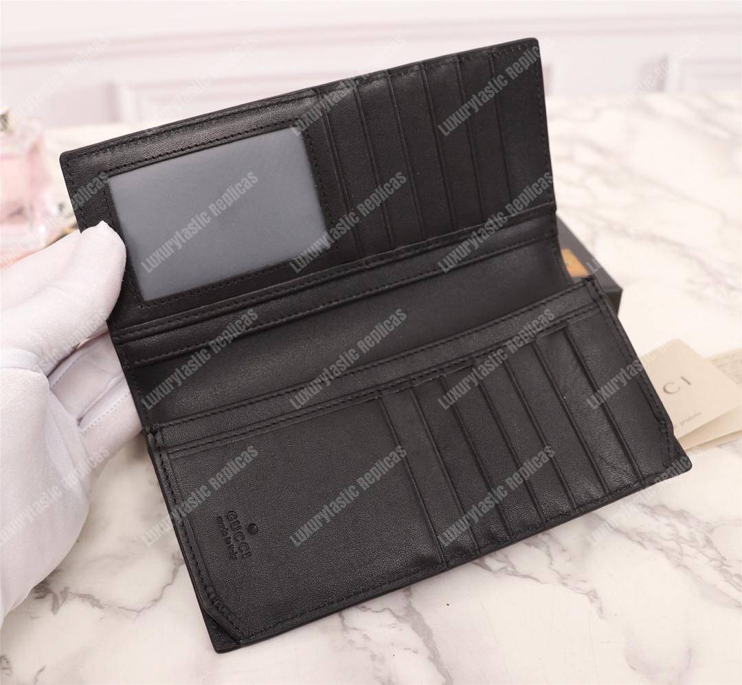 G*u*i kingsnake print gg sup*e long wallet black