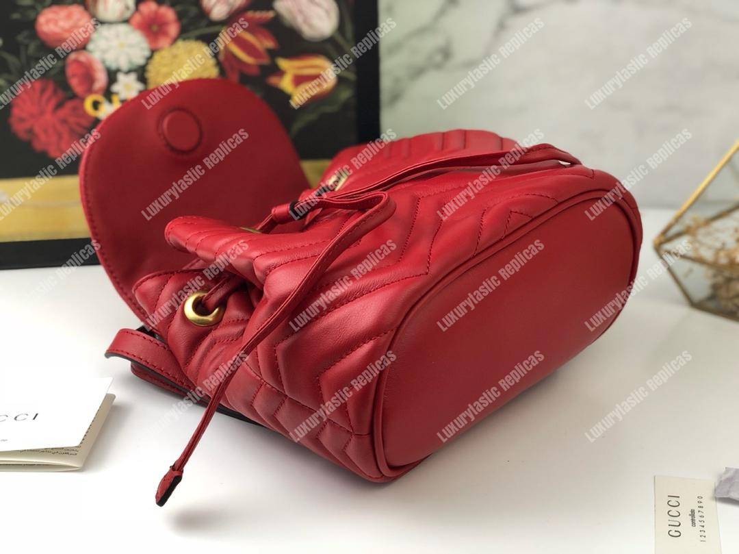 G*u*i gg matelassé marmont backpack bag hibiscus red