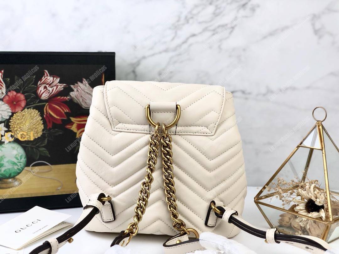 G*u*i gg matelassé marmont backpack bag white