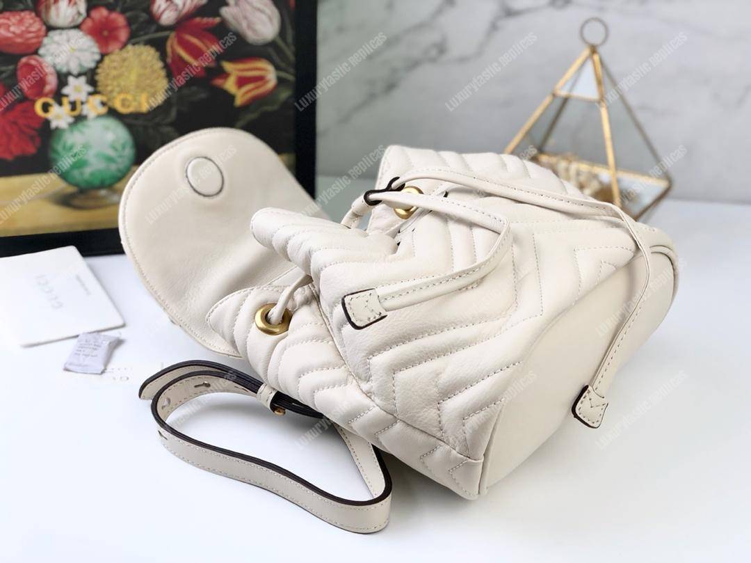 G*u*i gg matelassé marmont backpack bag white
