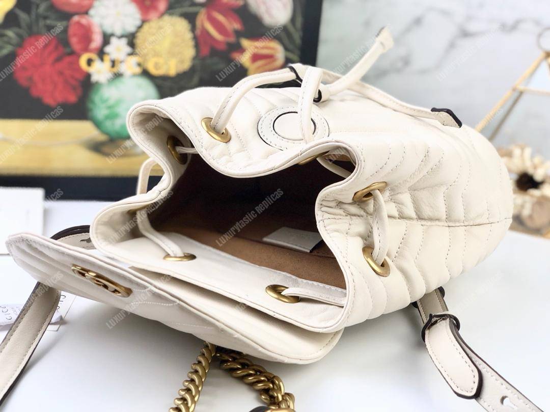 G*u*i gg matelassé marmont backpack bag white