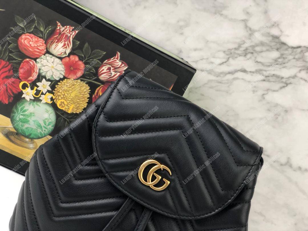 G*u*i gg matelassé marmont backpack bag black