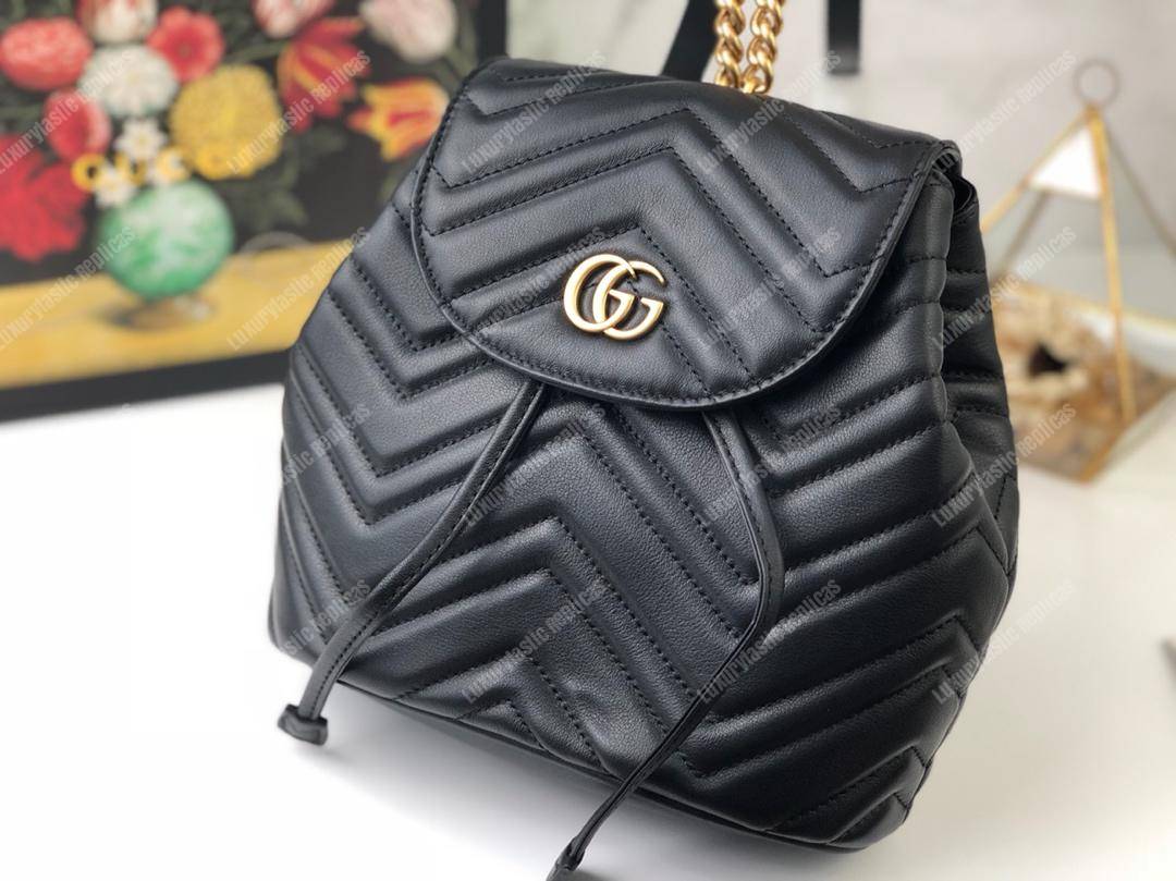 G*u*i gg matelassé marmont backpack bag black