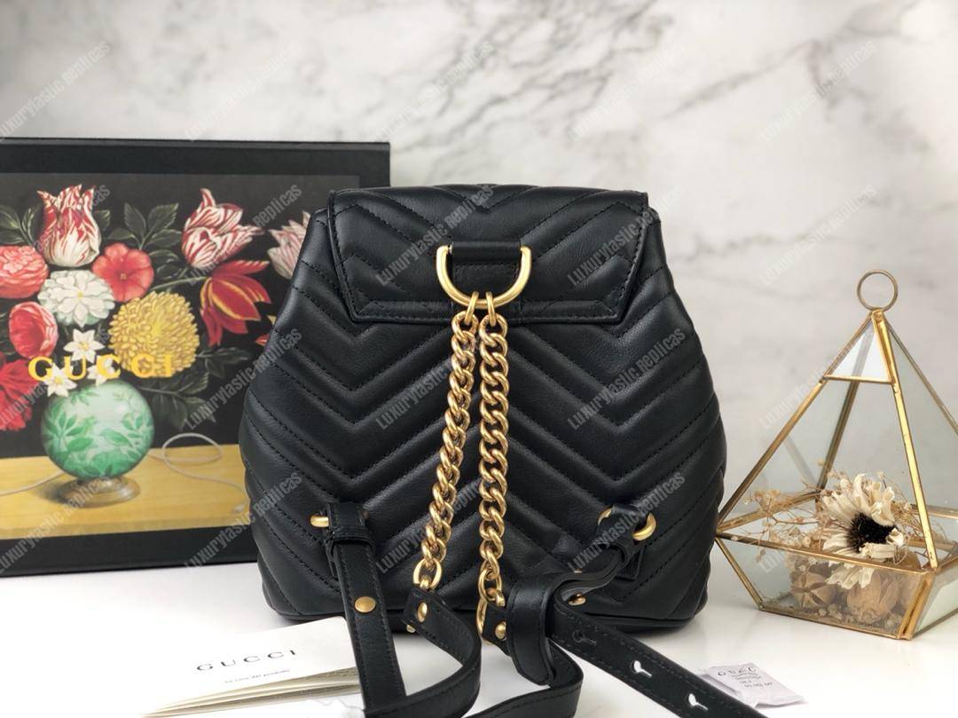 G*u*i gg matelassé marmont backpack bag black