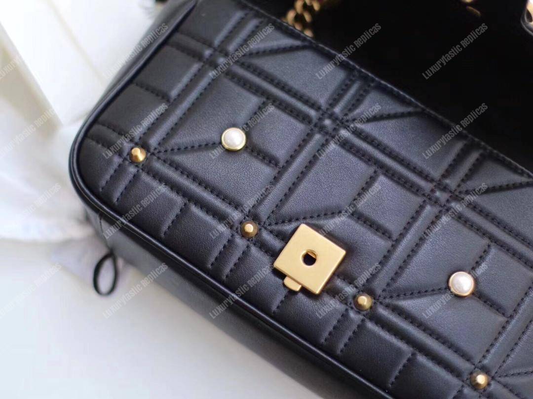 G*u*i gg marmont small matelassé shoulder bag with pearls black